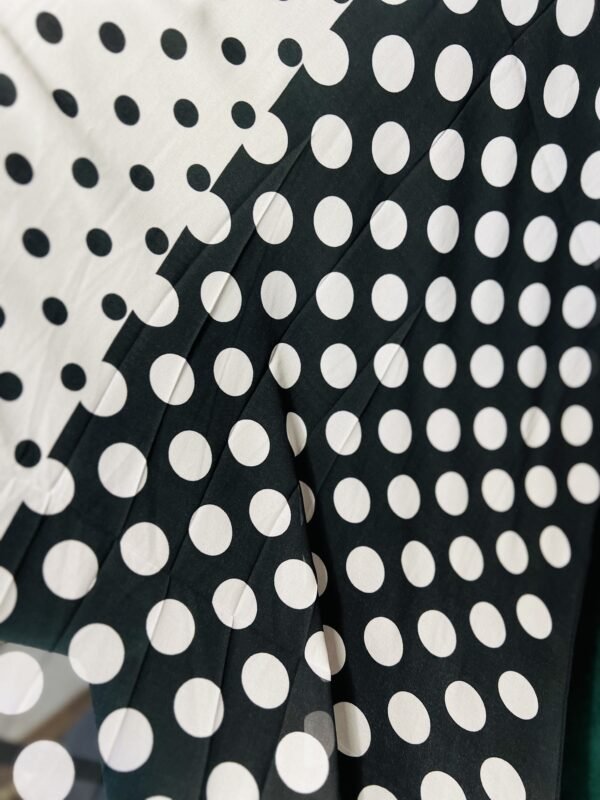 Monochrome Elegance: Georgette Black and White Dotted Scarf for Timeless Chic