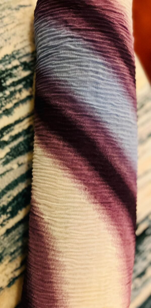 Rainbow Reverie: Purplish Hues Crinkle Chiffon Scarf for Vibrant Elegance - Image 2