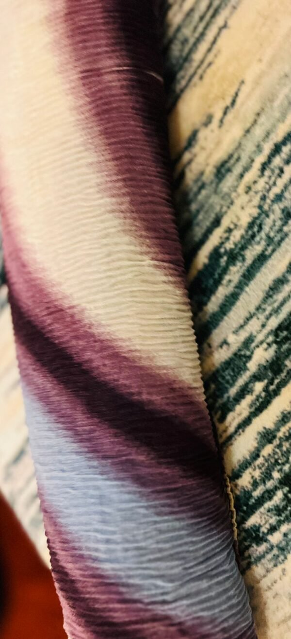 Rainbow Reverie: Purplish Hues Crinkle Chiffon Scarf for Vibrant Elegance - Image 3