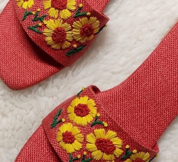 Peachy Floral Sliders – Step into Elegance