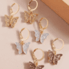 3pairs Butterfly Decor Earrings
