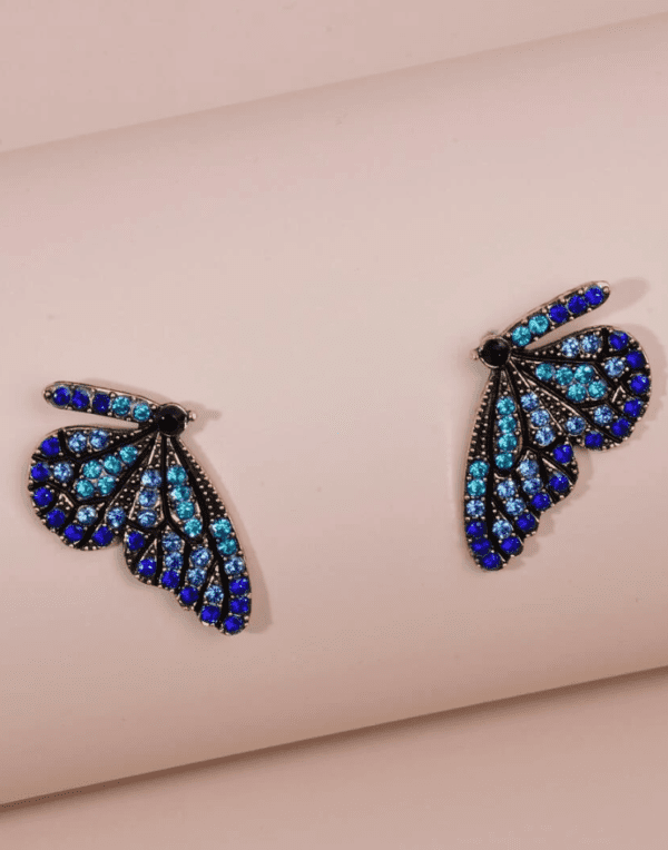 Rhinestone Butterfly Earrings - Image 4