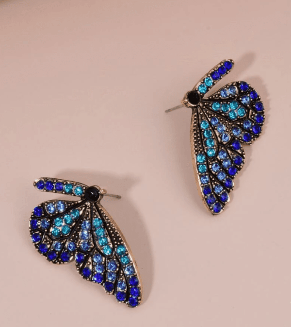 Rhinestone Butterfly Earrings