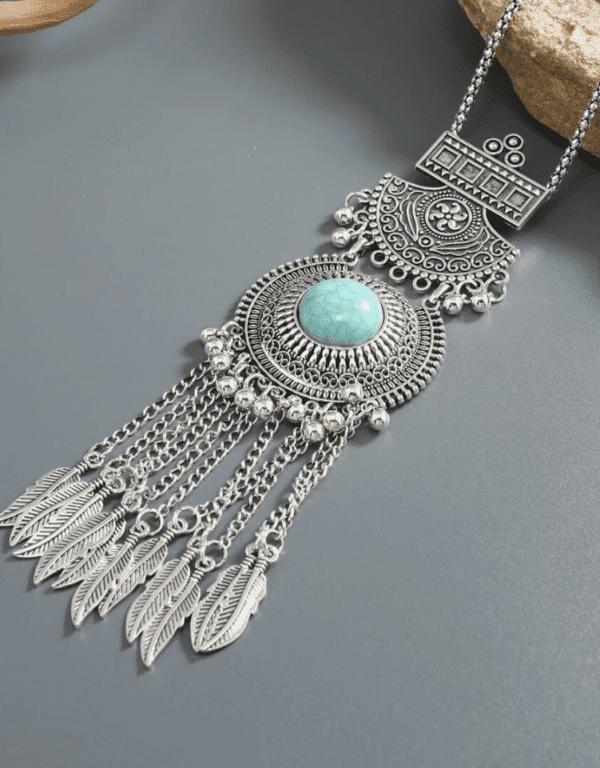 Feather Tassel Pendant Necklace - Image 3