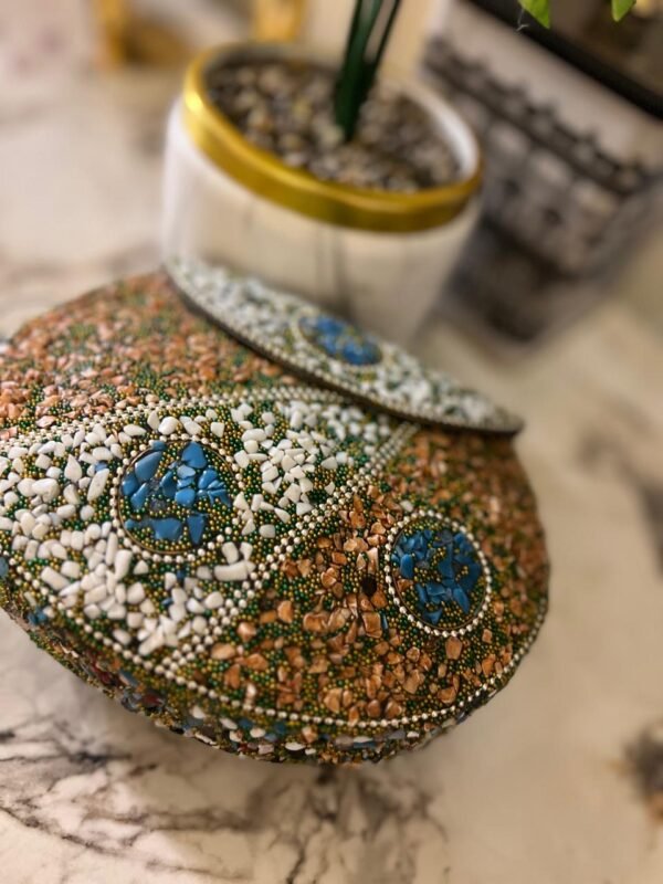 Green Kashmiri Stonework Clutch Bag