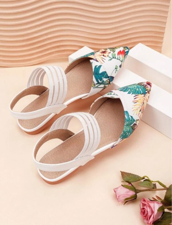 Tropical Blossom Pointed Toe Sliders