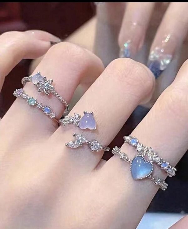 Dreamy Pastel Gemstone Ring Set