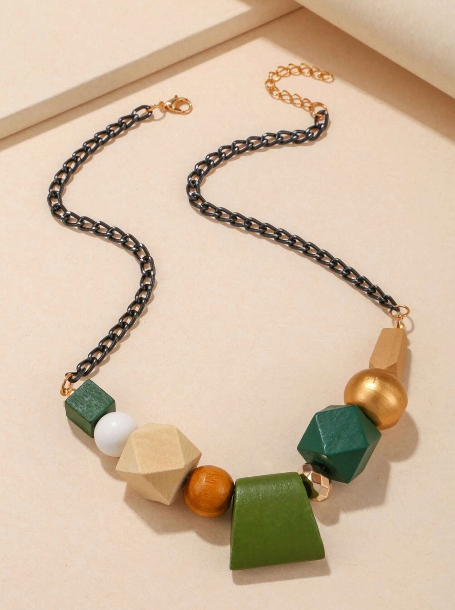 Wooden Bead Decor Necklace - Image 2