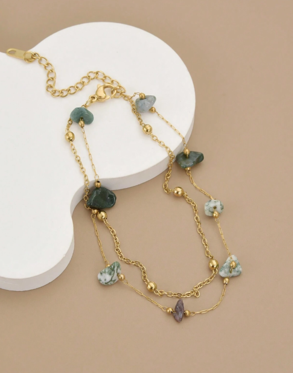 Natural Stone & Stainless Steel Women Anklet - Image 2