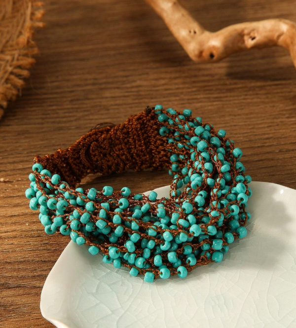 Handmade Bohemian Style Beaded Crochet Bracelet