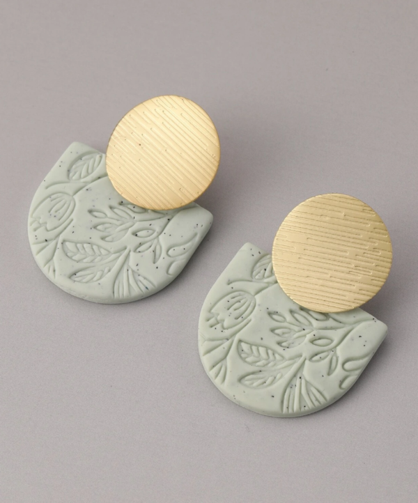 Flower Detail Geometric Drop Earrings